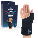 Vive Health Hot and Cold Wrist Sleeve, Adjustable Compression with Arctic Flex Therapy, Small Black