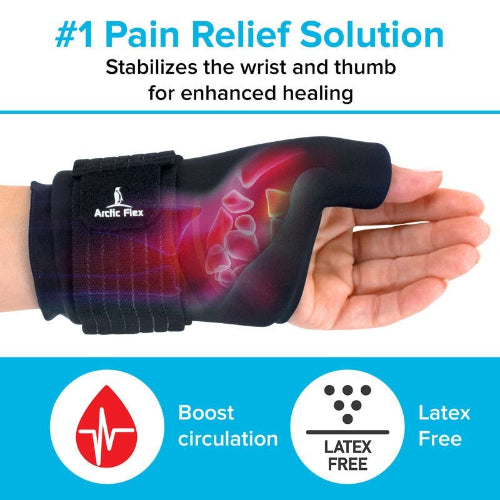 Vive Health Hot and Cold Wrist Sleeve, Adjustable Compression with Arctic Flex Therapy, Small Black