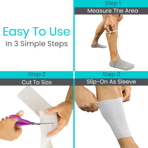 Vive Health Elastic Tubular Bandage, 1 Pack – breathable, latex-free support for wound care and comfort. Moovkart.