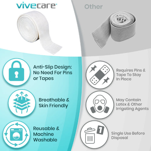 Vive Health Elastic Tubular Bandage for Wound Care, Sprains, and Injuries