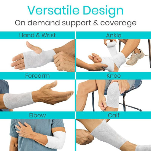 Vive Health Elastic Tubular Bandage – Breathable Cotton-Blend for Wound Care and Sprain Support, Moovkart