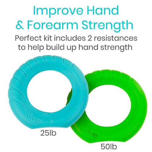 Vive Health Ergonomic Ring Grips, Progressive Resistance for Hand Strength