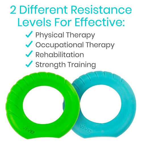 Vive Health Ergonomic Ring Grips, Progressive Resistance for Hand Strength