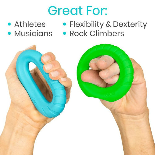 Vive Health Ergonomic Ring Grips, Progressive Resistance for Hand Strength