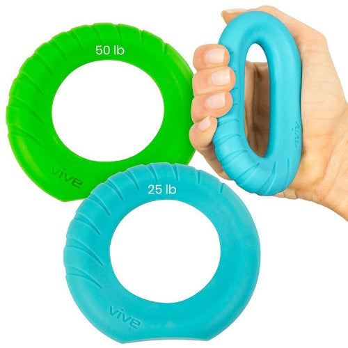 Vive Health Ergonomic Ring Grips for improved hand strength, comfort, and resistance training. Ideal for arthritis and tendonitis relief. Moovkart