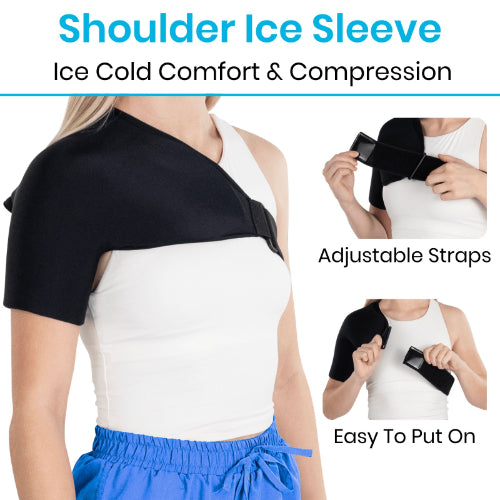 Vive Health Hot and Cold Shoulder Sleeve, Targeted Pain Relief and Muscle Recovery, Black