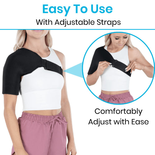 Vive Health Hot and Cold Shoulder Sleeve, Targeted Pain Relief and Muscle Recovery, Black