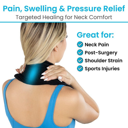 Vive Health Hot and Cold Neck Sleeve, Targeted Therapy for Pain Relief and Recovery, Black