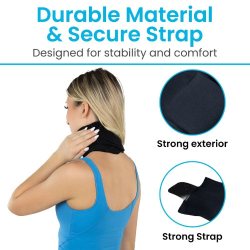 Vive Health Hot and Cold Neck Sleeve, Targeted Therapy for Pain Relief and Recovery, Black