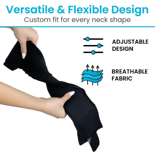 Vive Health Hot and Cold Neck Sleeve, Targeted Therapy for Pain Relief and Recovery, Black