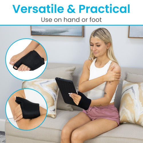 Vive Health Hot and Cold Bunion Ice Sleeves, Flexible Gel Support for Pain Relief, Black