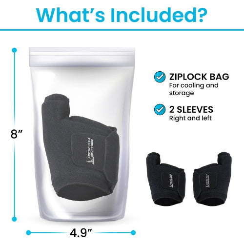 Vive Health Hot and Cold Bunion Ice Sleeves, Flexible Gel Support for Pain Relief, Black