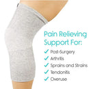 Vive Health Knee Sleeves, Pair for Gentle Compression and Everyday Joint Support, 11 Inch Long, Gray