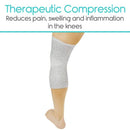 Vive Health Knee Sleeves, Pair for Gentle Compression and Everyday Joint Support, 11 Inch Long, Gray