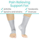 Vive Health Bamboo Ankle Sleeves, Small, Gray, Pair