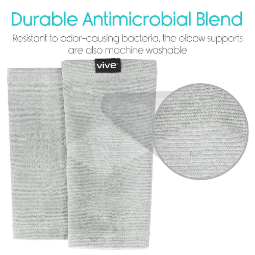 Vive Health Bamboo Elbow Sleeves, Gray, 1 Pair