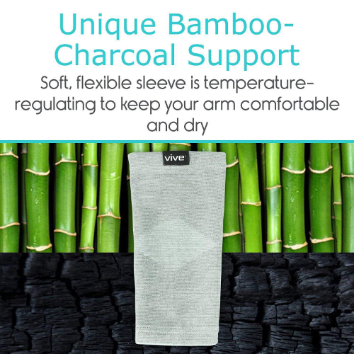 Vive Health Bamboo Elbow Sleeves, Gray, 1 Pair
