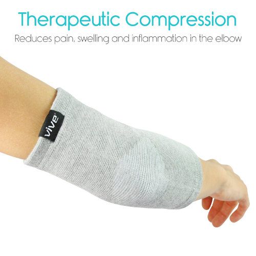 Vive Health Bamboo Elbow Sleeves, Gray, 1 Pair
