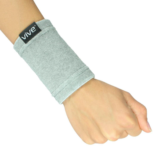 Vive Health Wrist Sleeves, 8 inch Large, Gray, 1 Pair