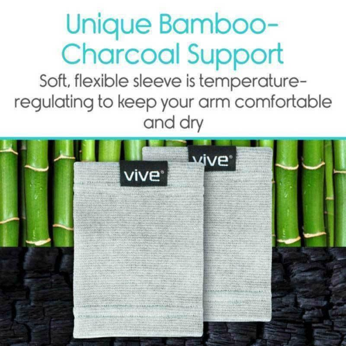 Vive Health Wrist Sleeves, Large, Gray, Pair