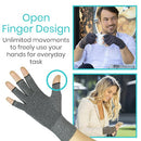 Vive Health Arthritis Gloves with Open Fingertips For Reducing Pain, Stiffness And Inflammation, Gray