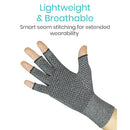 Vive Health Arthritis Gloves with Open Fingertips For Reducing Pain, Stiffness And Inflammation, Gray