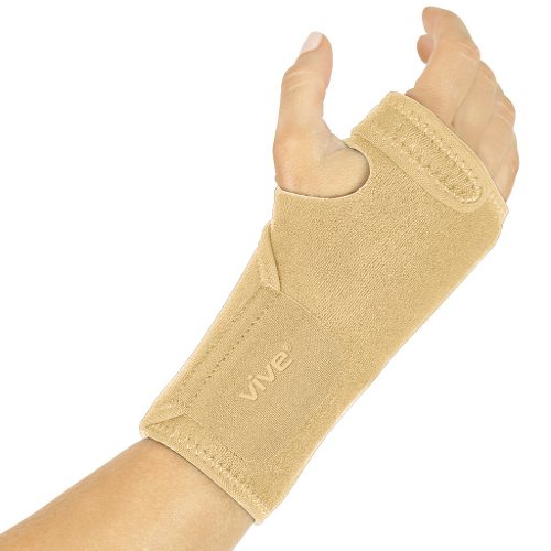 Vive Health Wrist Brace, Removable Splint, Washable Neoprene, Beige, Right Hand