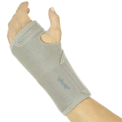 Vive Health Wrist Brace, Removable Splint, Washable Neoprene, Gray, Left Hand