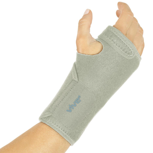 Vive Health Wrist Brace, Removable Splint, Washable Neoprene, Gray, Right Hand