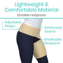 Vive Health Groin Brace with Compression Support, Washable for Strains and Hamstring, Beige
