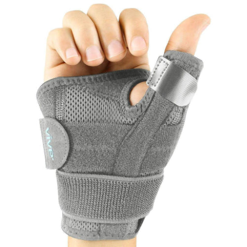 Vive Health Thumb Brace, Reversible, Removable Metal Splint, Universal Size, Gray