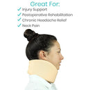 Vive Health Cervical Collar with Adjustable Foam, Breathable Knit Cover and Neck Brace, Beige