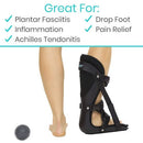 Vive Health Hard Night Splint with Rigid Shell, Adjustable Wedges and Neutral Foot Stretch, Large