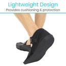 Vive Health Post-Op Shoe with Adjustable Straps, Rocker Sole and Square Toe, Large Black