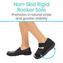 Vive Health Post-Op Shoe with Adjustable Straps, Rocker Sole and Square Toe, Medium Black