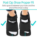 Vive Health Post-Op Shoe with Adjustable Straps, Rocker Sole and Square Toe, Medium Black