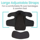 Vive Health Post-Op Shoe with Adjustable Straps, Rocker Sole and Square Toe, Small Black