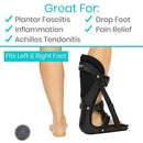 Vive Health Night Splint, Adjustable Foot Brace with Wedges for Plantar Fasciitis, Large Black
