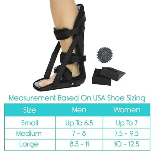 Vive Health Soft Night Splint, Large, Black
