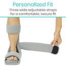 Vive Health Soft Night Splint With Two Foam Stretch Wedges, Relieves Plantar Fasciitis, Large Gray