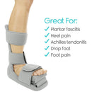 Vive Health Soft Night Splint with 2 Adjustable Foam Wedges for Plantar Relief, Medium Gray