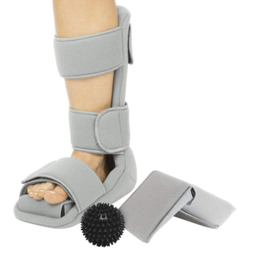 Vive Health Soft Night Splint, 2 Wedges, Padded Cover, M: 5.5 - 8, W: 7 – 9.5, Gray