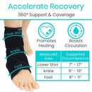 Vive Health Ankle Brace with Dual Straps, Adjustable Compression and Breathable Neoprene Support, Black