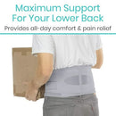 Vive Health Back Brace, Adjustable Lumbar Support with Removable Pad, Gray