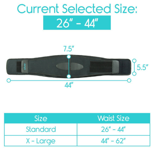 Vive Health Back Brace, Black, X-Large