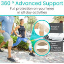 Vive Health Hinged Knee Brace with Removable Splints, Open Patella, Adjustable, Small Beige