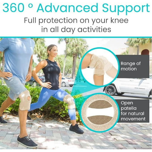 Vive Health Hinged Knee Brace, Beige