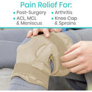 Vive Health Hinged Knee Brace with Removable Splints, Open Patella, Adjustable, Small Beige