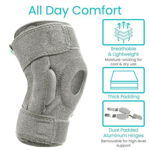 Vive Health Hinged Knee Brace, Gray