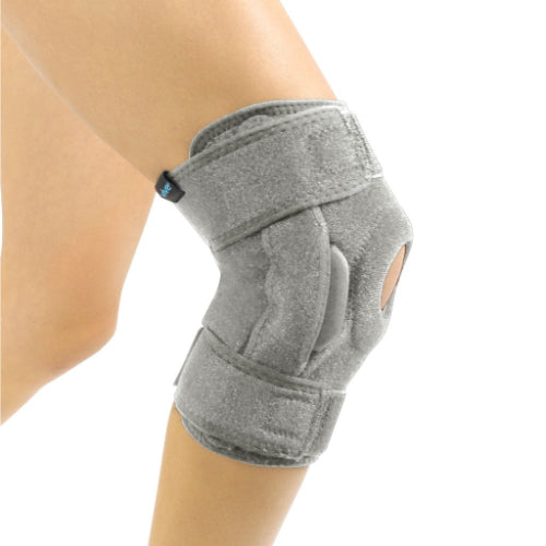 Vive Health Hinged Knee Brace, Removable Splints, Open Patella, L/R, Gray